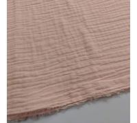 Double Gauze 100% Cotton Plain Fabric Dress Making Lightweight Muslin Baby Swaddle Blankets Scarves Summer Clothing | 53" - 135 cm Wide | per Half Metre (Pale Pink)