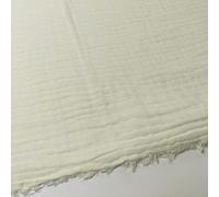 Double Gauze 100% Cotton Plain Fabric Dress Making Lightweight Muslin Baby Swaddle Blankets Scarves Summer Clothing | 53" - 135 cm Wide | per Metre (Vanilla)