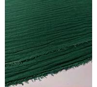 Double Gauze 100% Cotton Plain Fabric Dress Making Lightweight Muslin Baby Swaddle Blankets Scarves Summer Clothing | 53" - 135 cm Wide | per Half Metre (Pine Green)