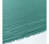 Double Gauze 100% Cotton Plain Fabric Dress Making Lightweight Muslin Baby Swaddle Blankets Scarves Summer Clothing | 53" - 135 cm Wide | per Metre (Dusty Blue)