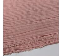 Double Gauze 100% Cotton Plain Fabric Dress Making Lightweight Muslin Baby Swaddle Blankets Scarves Summer Clothing | 53" - 135 cm Wide | per Half Metre (Pink)