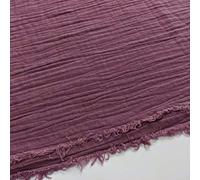 Double Gauze 100% Cotton Plain Fabric Dress Making Lightweight Muslin Baby Swaddle Blankets Scarves Summer Clothing | 53" - 135 cm Wide | per Metre (Purple)