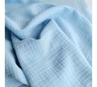 Double Gauze 100% Cotton Woven Fabric - Sky Pastel Blue - Baby Muslin Material - PER METRE