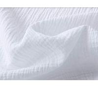 Double Gauze Fabric White Muslin 100% Cotton Curtains Fine Cheese Baby Cloth Linen Look Event Wedding Textile - 140cm Wide (Sold by The Metre)