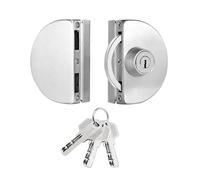 Double Glass Door Lock, Single Side Lock Frameless Door Hasps No Drilling Cabinet Locks for 10-14mm Thickness Glass Home Office Hotel Furniture Doors