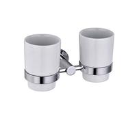 Double Glass Tumbler And Toothbrush Holder Nes Home White One Size
