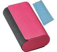 Double Glasses Case Aluminum Hard Shell Red for Men, Women | for Reading Glasses and Sunglasses etc.