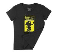 Double Good Garments Madchester Girls Happy Mondays Womens T Shirt (Large, Black, Yellow Print)