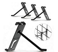 Double Gridwall Hooks- 24 Pcs Display Hooks for Grid Wall Panel- Grid Wall Hooks 4 inch with Extra Hook On The Bottom- Durable Peg Hook Wall Grid Panel Hooks for Hanging Retail Gridwall Accessories