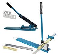 Double Groove Rail with Transfer Slider, Manual DIN Rail Tool, Bench Top Cutting Machine, Positioning Aid and 50CM Ruler for Cutting Steel/Aluminum