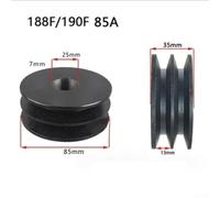 Double Groove Round Belt Pulley for Power Thresher Machine, Compatible with 168F 170F 188F Engine, 55A 70A 85A Sizes, Metal Black(188/190F 85A)