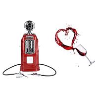 Double Guns Beer/Wine/Liquor Dispenser Metal Pump Gas Station Alcohol Liquid Soft Drink Beverage Pourer Machine Bar Beer Tools, 1000cc (Red)