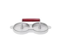Double Hamburger Press, Aluminium Alloy Burger Patty Maker with Wooden Handle, Meat Press, Round Hamburger Patty Maker