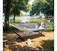 Double Hammock with 2 Pillows Gray