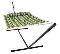 Double Hammock with Stand for Outside - 400-Pound Capacity 2-Person with 15-Foot(Color 06)