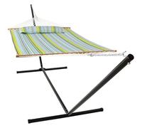 Double Hammock with Stand for Outside - 400-Pound Capacity 2-Person with 15-Foot(Color 07)