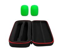 Double Handheld Microphone Travel Box with Windshield for Karaoke Sinking Party Accessories Double Handheld Microphone Travel Box, green