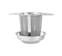 Double Handle Basket, Fine Mesh Tea Filter, Infuser with Lid, Coffee Steeper Mug Companion, Sturdy Strainer with Wide Rim Layout, Brewing Accessory for Cup and Pot 2.76x4.45 Inches