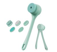 Double Handle Bath Brush,Waterproof Long Handle Bath & Body Brushes - Back Scrubber Electric Brush with 5 Heads for Face Back Massage