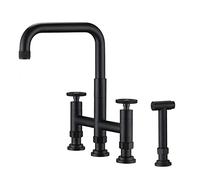 Double Handle Bridge Kitchen Faucet with Side Spray