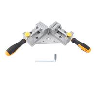 Double Handle Corner Clamp, 90 Degree Right Angle Wood Clamp, Quick Release Aluminum Alloy Die Cast Corner Clamp with Steel Screw Rod for Woodworking, Framing, Cabinet