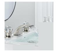 Double Handle Crystal Faucet for Bridge Mount Bathtub Sink with Waterfall Spout - Elegant Bathroom Fixture for Luxury Decor