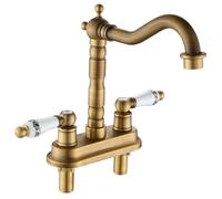 Double Handle Double Hole Bathroom Basin Faucet Antique Bronze Size Mixer Tap EL1201(Type A)