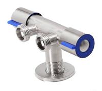 Double Handle Stainless Steel Cold Water Faucet for Washing Machine and Bathroom Sink, Brushed Nickel Finish, 11.8 x 7 x 4.1 cm
