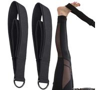 Double Handle Straps - Two Piece Black Bands, Reinforced Seam Fitness Equipment, Secure Comfortable Grips | Perfect for Pilates Reformer Yoga Flexibility Balance Conditioning Resistance