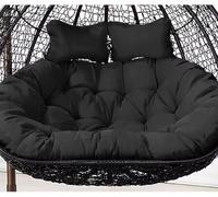 Double Hanging Basket Swing Egg Chair Cush, 60x43 in Waterproof Removable Thick Hammock Replacement with Pillow, 2-Seater Cradle Cush for Outdoor Patio Garden