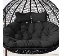 Double Hanging Basket Swing Egg Chair Cushion, 2-Seater Waterproof Removable Thickened Mattress Replacement with Pillow Round Hammock Chair Cushion Courtyard Hanging Egg Chair Cushion(A)