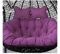 Double Hanging Basket Swing Egg Chair Cushion, 2-Seater Waterproof Removable Thickened Mattress Replacement with Pillow Round Hammock Chair Cushion Courtyard Hanging Egg Chair Cushion(O)