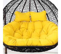Double Hanging Basket Swing Egg Chair Cushions 60x43 in Waterproof Thickened Hammock Replacement with Pillow 2-Seater Outdoor Patio Garden Cushions (Seat Cushions Only)