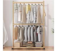 Double Hanging Coat Rack for Clothes Coats Skirts Sweaters 80cm Gold Finish Stylish Space Saving for Home & Closet Décor