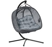 Outsunny Double Hanging Egg Chair 2 Seaters - Grey