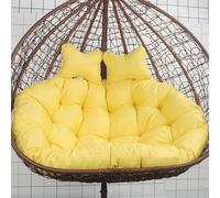 Double Hanging Egg Chair Cushion Replacement for 2-Person Outdoor Swing 51"x43" Waterproof Hammock Chair Pad Comfortable Black Basket Cushion