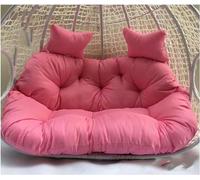 Double Hanging Egg Chair Cushion Thickened Replacement Seat Cushion for 2-Person Wicker Swing Chair Waterproof & Plush Outdoor Hammock Chair Pink