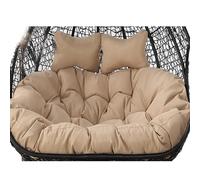 Double Hanging Egg Chair Cushions - 2-Seater Waterproof Removable Thick Hammock Cushions with Pillow for Outdoor Patio Garden - Replacement Pads (Chair Not Included)