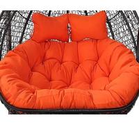 Double Hanging Egg Chair Cushions 2-Seater Waterproof Replacement Hammock Cushions with Pillow Thickened Outdoor Patio Garden Swing Pads (Chair Not Included)