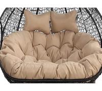 Double Hanging Egg Chair Cushions - 2-Seater Waterproof Replacement Thickened Hammock Pads with Pillow for Outdoor Patio Garden (Chair Not Included)