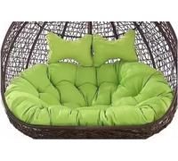 Double Hanging Egg Chair Cushions - Waterproof Removable Thickened 2-Seater Hammock Replacement with Pillow for Outdoor Patio Garden Cradle (Chair Not Included)