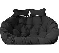 Double Hanging Egg-Swing Chair Pad With Ties, Thick Soft Hammock Seat Cushion Replacement, Waterproof and Washable Lounge Chair Cushions (D)