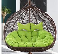 Double Hanging Wicker Chair Cushion - Thick Washable Seat Cushions for 2-Person Egg Swing -Replacement Cushions for Hanging Chairs - Outdoor & Indoor Comfort