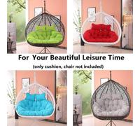 Double Hanging Wicker Chair Cushions for 2 Person Egg Swing Thick Washable Replacement Cushions Comfortable Hammock Chair Pads (Cushions Only)