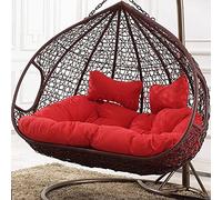 Double Hanging Wicker Chair Cushions for 2-Persons Thickened Washable Hammock Egg Chair Cushions Replacement Comfortable Seat Cushions for Outdoor Swing Seat