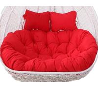 Double Hanging Wicker Rattan Egg Swing Cushion Replacement, Egg Chair Cushion Outdoor Waterproof, 2 Person Hanging Egg Hammock Chair Cushion Washable and Detachable(L)