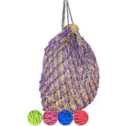 Double Hay Net For Horses - Net Bag With Extra Strong Mesh Holes For Greedy Horses. Horse Accessories Haynet For Haylage, Horse Treats & Soak Hay Bale