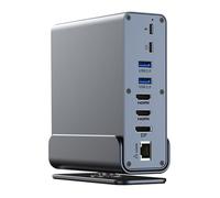 Double HDTV VGA Fast Charging 3.5 Mm Port Multiport Adapter Fully Equipped with 15 In 1 USB C Docking Station for More Connectivity