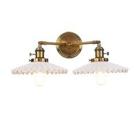 Double Head Adjustable Angle Wall Lamp Ceramics Shade Reading Wall Light Fixture Bedroom Dining Hall Hallway Living Room Decorative Wall Sconce (Color : Black) (d)