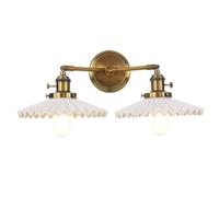 ☆Double Head Adjustable Angle Wall Sconce, Ceramics Shade Readiwall Light for Bedroom Dinihall Hallway Liviroom, Size/D/a